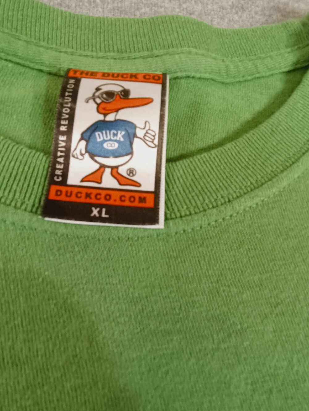 The Duck Co Connecticut Embroidered Lime Green Crewneck T-Shirt - Picture 2 of 7